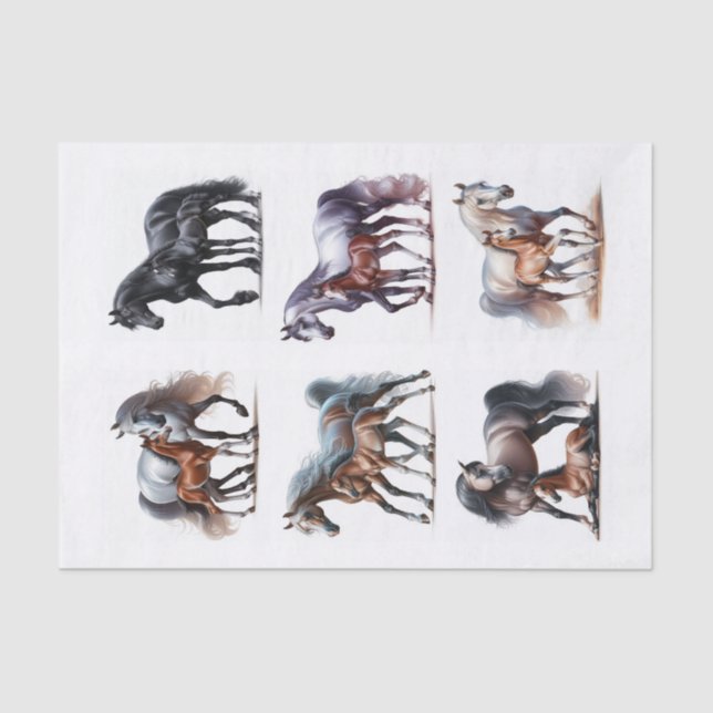 Schöne Mares mit ihren Foals Fussy Schnitte Seidenpapier (Vorderseite)