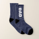 Schöne marineblau-blau-weiß Bester Papa je Socken<br><div class="desc">Schwarz und Weiß Bester Papa je,  ein schönes Geschenk für Papa,  Vatertag.</div>