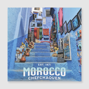 Schöne marokkanische Chefchaouen Blue North City Magnetkarte