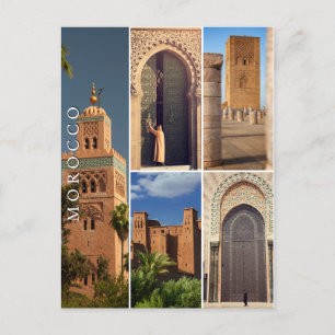 Schöne marokkanische Medina-Architektur Postkarte