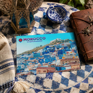 Schöne marokkanische Nordmedina Blaue Stadt Postkarte