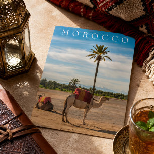 Schöne Marrakech-Kamel-Wüsten-Abenteuer Feiertagspostkarte