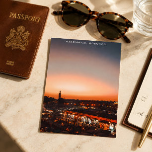 Schöne Marrakech-Rote Medina-Sonnenuntergang Postkarte