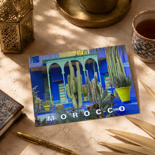 Schöne Marrakesch Majorelle-Gartenarchitektur Postkarte