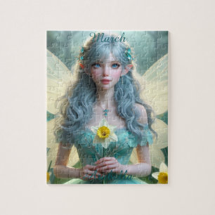 Schöne März Fairy in Daffodien Puzzle