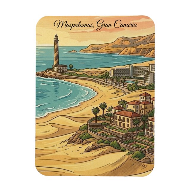Schöne Maspalomas Gran Canaria Dünen Landschaft Magnet (Vertikal)