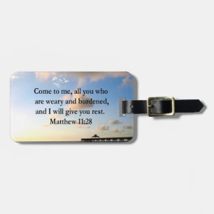 SCHÖNE MATTHEW 11:28 SCRIPTURE VERSE GEPÄCKANHÄNGER