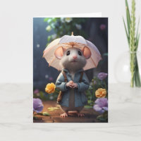 Schöne Maus violette Blumen Illustration Leere