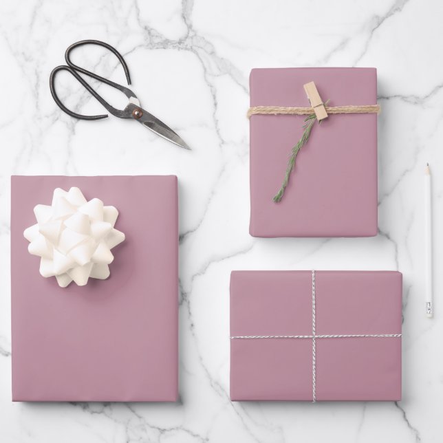 Schöne Mauve - rosa Wrapping Paper Sheets Geschenkpapier Set (Vorderseite)