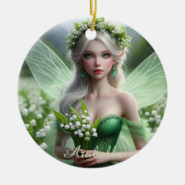Schöne May Fairy in Lilies of the Valley Keramik Ornament