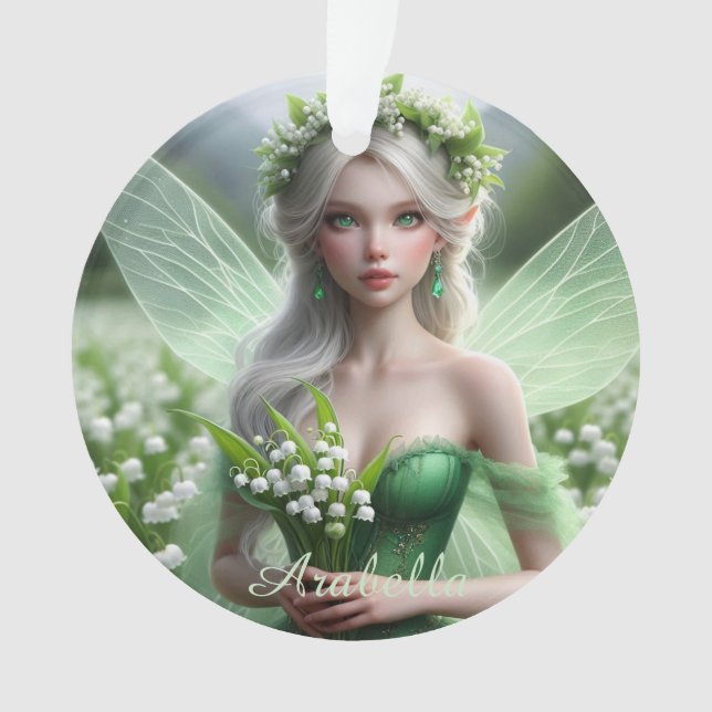 Schöne May Fairy in Lilies of the Valley Ornament (Vorderseite)