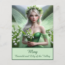 Schöne May Fairy in Lilies of the Valley Postkarte