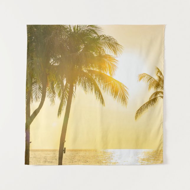 Schöne Meereslandschaft mit Silhouette c Wandteppich (Vorderseite)