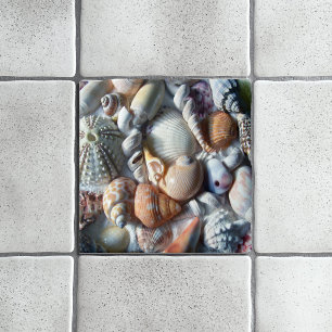 Schöne Meeresmuscheln Meer Leben Quadratische Flie Fliese