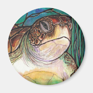 Schöne Meeresschildkröte Gestaltete Glaskunst Magnet