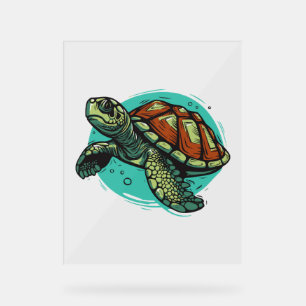 Schöne Meeresschildkröte Vector Art Illustration Acrylschild
