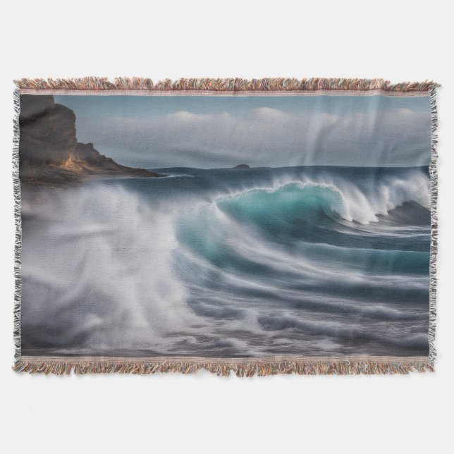 Schöne Meereswellen Decke (Vorderseite)