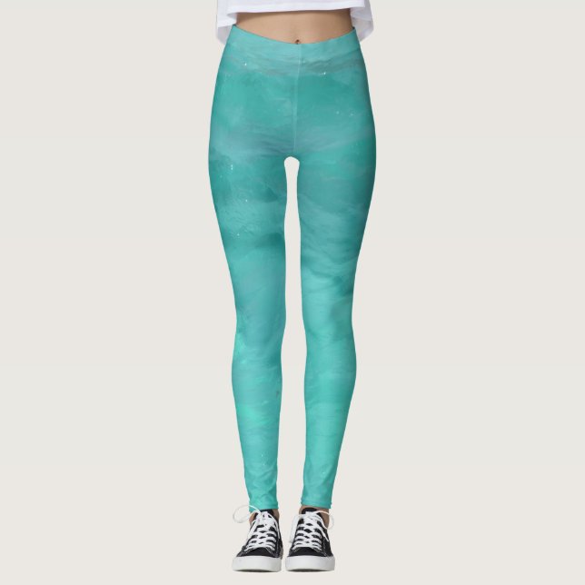 Schöne Meereswellen Leggings (Vorderseite)