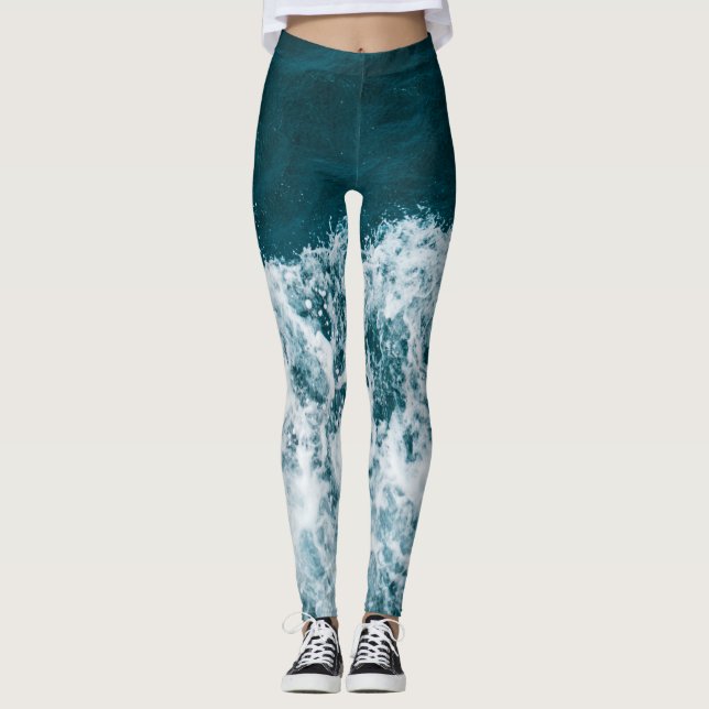 Schöne Meereswellen Leggings (Vorderseite)