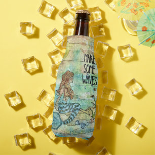 Schöne Meerjungfrau macht Wellen Cooler Flaschenkühler