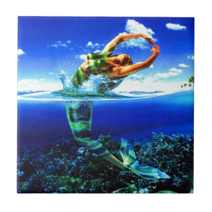 Schöne Meerjungfrau-Malereien Fliese