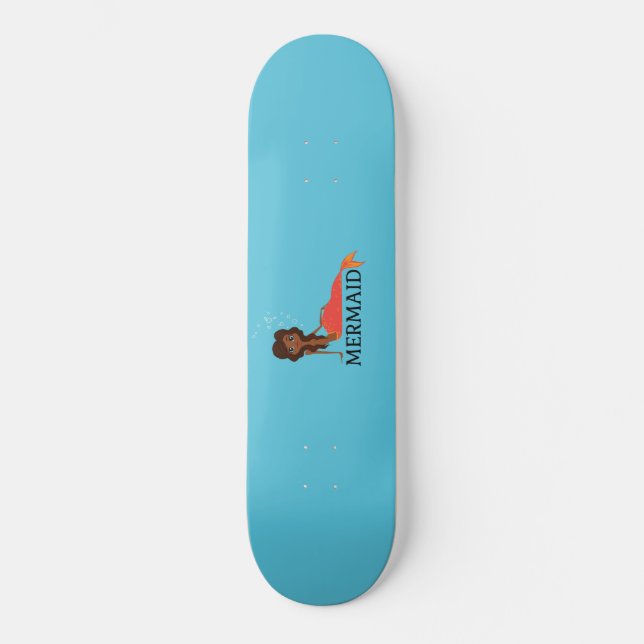 Schöne Meerjungfrau (Schwarze Girl) (afroamerikani Skateboard (Vorderseite)