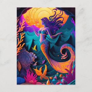 Schöne Meerjungfrau Sea Nymph Postkarte