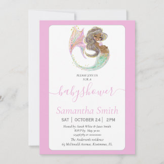 Schöne Meerjungfrau Sweet Nautical. Unterhalb des Einladung