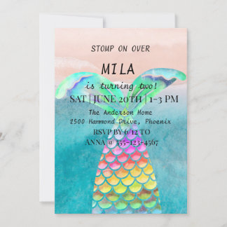 Schöne Meerjungfrau zum Geburtstag Einladung