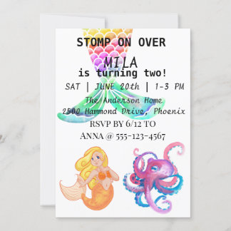 Schöne Meerjungfrau zum Geburtstag Einladung