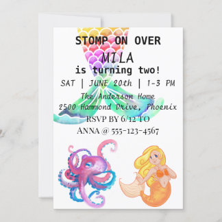 Schöne Meerjungfrau zum Geburtstag Einladung