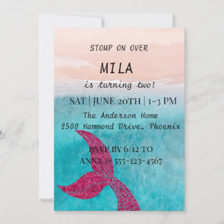 Schöne Meerjungfrau zum Geburtstag Einladung