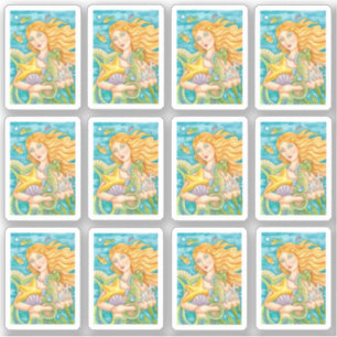 SCHÖNE MEERJUNGFRÄULICH, SEESTERN & SEEPFERD SCHÄT AUFKLEBER