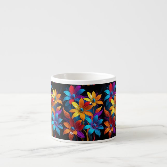 Schöne mehrfarbige Blume Design-32908 Espressotasse (Vorderseite)