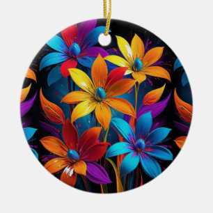 Schöne mehrfarbige Blume Design-32908 Keramik Ornament