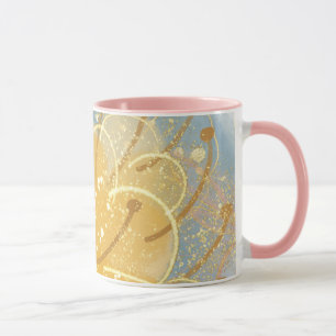 Schöne mehrfarbige goldene Blume, Tasse