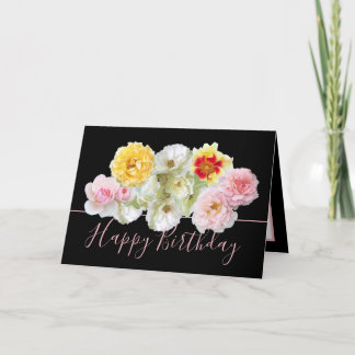 Schöne mehrfarbige Rose Floral Bouquet Geburtstag Karte