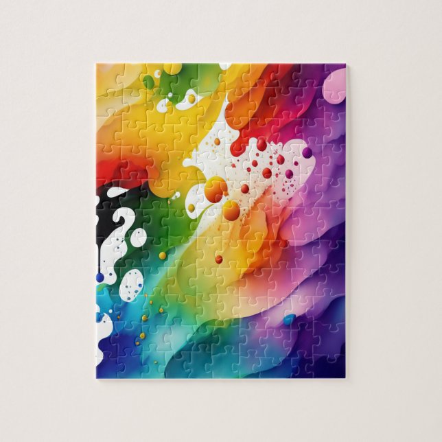 Schöne Melkfarben Abstrakt Splash Puzzle (Vertikal)