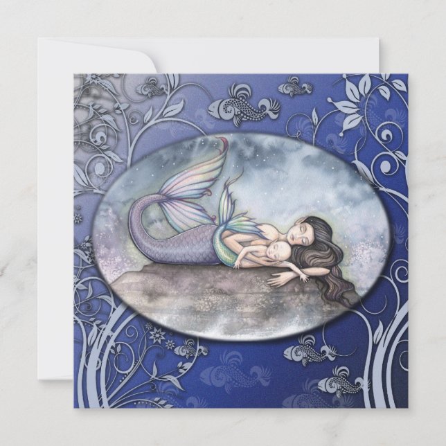 Schöne Mermaid Baby Dusche Einladungen (Vorderseite)