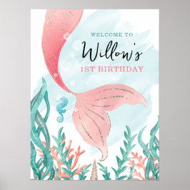 Schöne Mermaid Girl Birthday Poster-Zeichen Poster