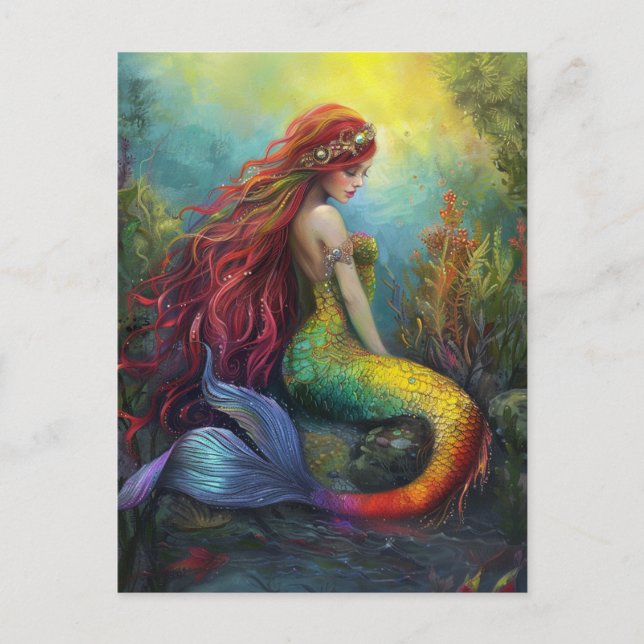 Schöne Mermaid Postkarte (Vorderseite)