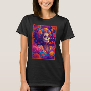 Schöne mexikanische Catrina spanische Catrina Mexi T-Shirt