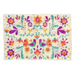 Schöne mexikanische Flora und Vögel Kissenbezug