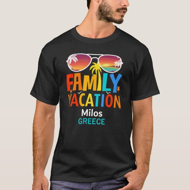 Schöne Milos Island Matching Outfits Family Vac T-Shirt (Vorderseite)