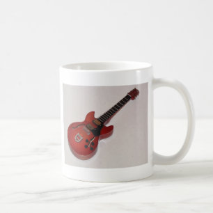 Schöne Miniatur Akustik und elektrische Gitarren Kaffeetasse