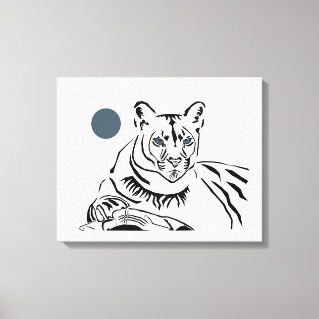 Schöne Minimalistische Leinwand Berg Löwen (Vorderseite)