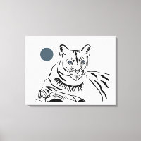 Schöne Minimalistische Leinwand Berg Löwen