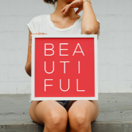 Schöne Minimalistische Mauer Kunst mit rotem Hinte Poster