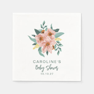 Schöne Mint-Sage-Rosa-Blumenmuster-individuelle Ba Serviette