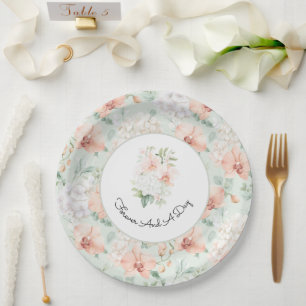 Schöne Minze Pfirsich Orchideen Blumen Hochzeit Pappteller